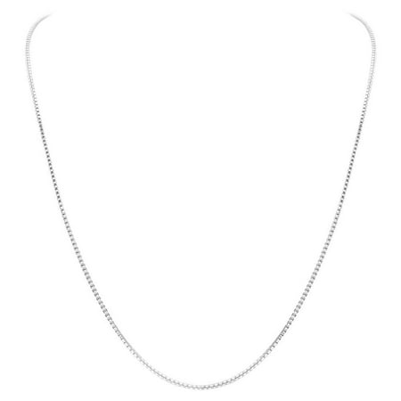 Gem Avenue Italian 925 Sterling Silver 1mm Sturdy Box Link 24" Chain Necklace