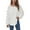White, variant on Baqcunre Long Sleeve Shirts For Women Fashion Casual Women'S Round Collar Loose Casual Ribbed Button Warm Long Sleeve Soft Shirt Women'S Tops Features Hoodies For Women Womens Blouses Black L