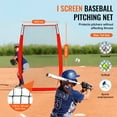thumbnail image 2 of KFFKFF I Screen for Batting Cage, 7x4 ft Safety Screen for Baseball & Softball, Portable Protector Screen with Carry Bag & Ground Stakes, Pitching Net for Pitcher Safety, 2 of 9