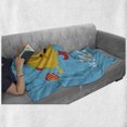 thumbnail image 6 of Mexican Soft Flannel Fleece Throw Blanket, Dancing Funny Taco Smiling Face and Maracas Childish Cartoon, Cozy Plush for Indoor and Outdoor Use, 70" x 90", Earth Yellow Blue, by Ambesonne, 6 of 6