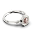 thumbnail image 2 of Gorgeous Art nouvea 1.10 Carat Round Cut Antique Morganite And Diamond Moissanite Engagement Ring, Classic Boho Moissanite Wedding Ring in 925 Sterling Silver With 18k White Gold Plating Gift For Her, 2 of 3
