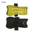 thumbnail image 3 of Soccer Shin Pads Size S, 2 Pack Breathable PVC Sport Guard for Youth, Yellow, 3 of 5
