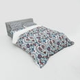 thumbnail image 3 of Moroccan Duvet Cover Set, Old Floral Ornament Pattern with Swirled Florets and Leaf Turkish Artwork, Bedding Set with Shams and Fitted Sheet, 3 Sizes, by Ambesonne, 3 of 3