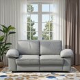 thumbnail image 4 of Newest 78.74" Gray Faux Leather Sofa with Hidden Storage - 2-Seater Loveseat for Small Apartments, Space-Saving Compact Design, 4 of 27
