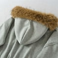 thumbnail image 6 of Enjoytime Womens Coats Solid Color Long Sleeve Full Zip Up Hooded Cropped Jacket Fall Winter Warm Comfy Casual Outerwear, 6 of 8