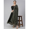 thumbnail image 3 of Janasya Women's Black Georgette Solid Festive Anarkali Full Sleeve Round Neck Floor Length Kurta With Dupatta, 3 of 8