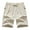 Khaki, variant on Men's Shorts Elastic Waistband With Pockets Under $10 Solid Color Polyester Shorts Outdoor Sports Versatile And Casual Five Quarter Pants