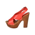 thumbnail image 4 of Breckelles CC16 Women Leatherette Open Toe Criss Cross Slingback Platform Chunky Heel Sandal, 4 of 5