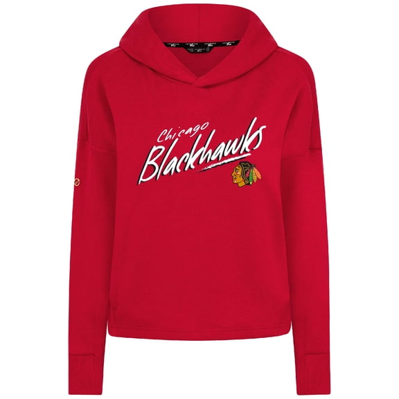 Women's Levelwear  Red Chicago Blackhawks Sweet Sizzle Tri-Blend Cropped Pullover Hoodie