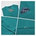 thumbnail image 5 of ETHAN Linen Suits for Wedding Men 2 Piece Suits Groomsmen Tuxedos Summer Beach Prom Vest and Pants Set Teal Green XS, 5 of 6