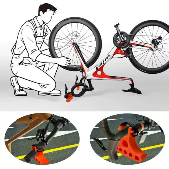Handlebar Bicycle Stand, Portable Bicycle Repair Stand, Handlebar Jack, Ideal Gift for Cyclists, Wall-Mounted Repair Stand with Tool Holder, Bicycle Repair Stand (Red)