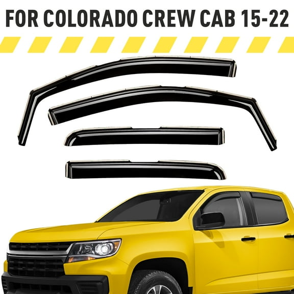 AEROGUYS In-Channel Window Deflectors Extra Durable Window Visors Rain Guards Fit for Chevrolet (Chevy) Colorado/GMC Canyon Crew Cab 2015-2022,Sun Visors,Wind Vent Visors,Car Accessories- 4pcs AG0275
