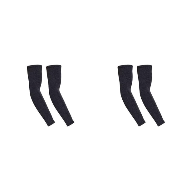 Eigraketly Manga de nailon para brazo de ciclismo, lavable, portátil, para pesca, baloncesto, ejercicio, montañismo, mangas de entrenamiento, Negro Gris L Tipo 1 2piezas