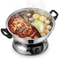 thumbnail image 7 of Electric Dual-Sided Shabu Shabu & Mongolian Hot Pot - Stainless Steel, Large Capacity for Family Meals & Parties, 7 of 7