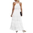 thumbnail image 2 of Vestido PRETTYGARDEN de Verano Maxi con Tirantes Espagueti Blanco 2XL, 2 of 5