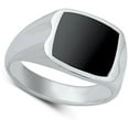 thumbnail image 4 of CHOOSE YOUR COLOR Vintage Signet Simulated Black Onyx Ring .925 Sterling Silver Band CZ Female Size 9, 4 of 4
