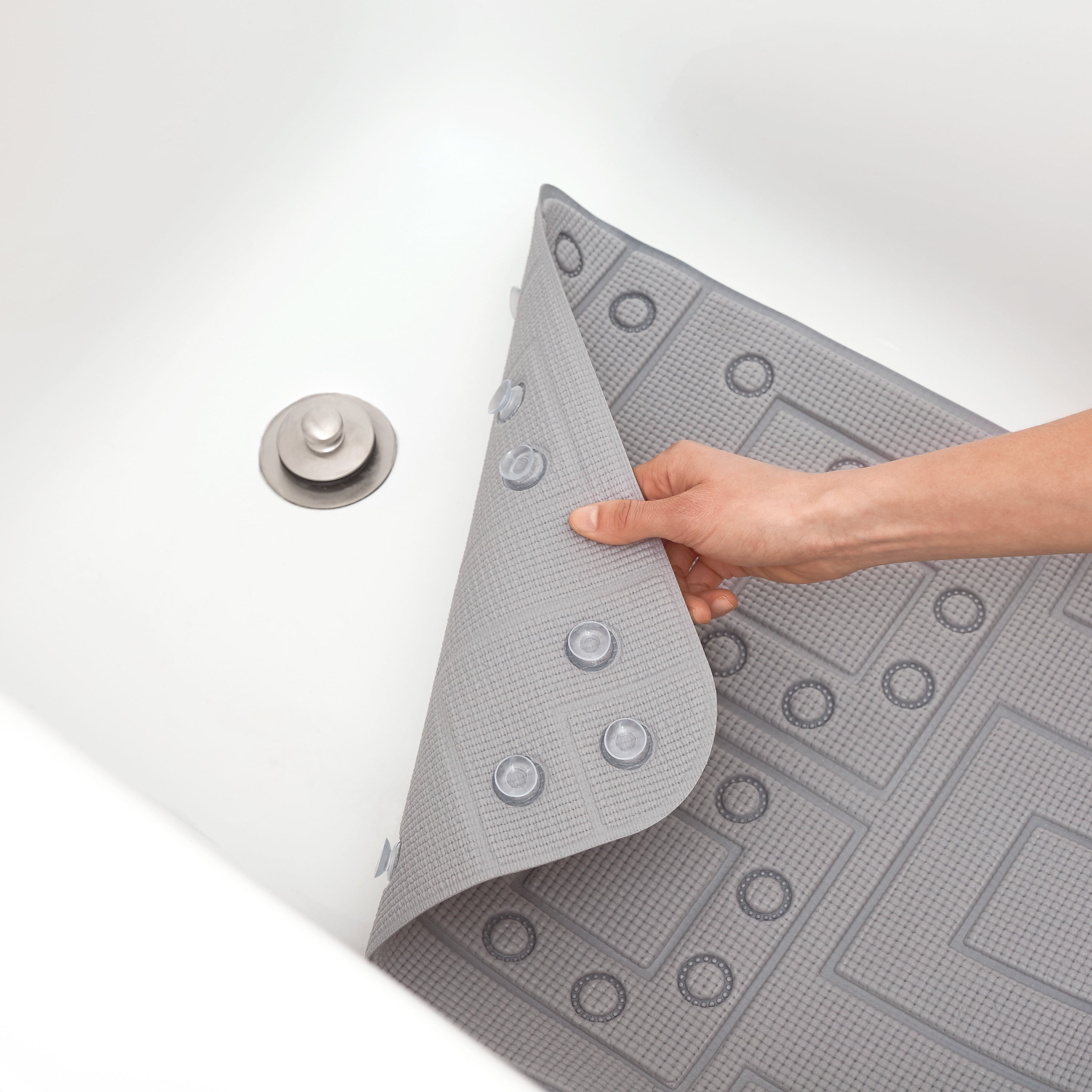 Clorox by Duck Brand Cushioned Foam Bathtub Mat, Non Slip Bath Mat with  Suction Cups For Comfort and Safety, 17 x 36, Taupe