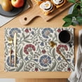 thumbnail image 2 of Boho Floral Placemats Set of 2 Farmhouse Retro Botanical Vine Flowers Place Mats Indoor Wipeable Table Mats Washable Cloth Dining Table Placemats for Kitchen Holiday Party Home Decor 13x19 Inch, 2 of 9