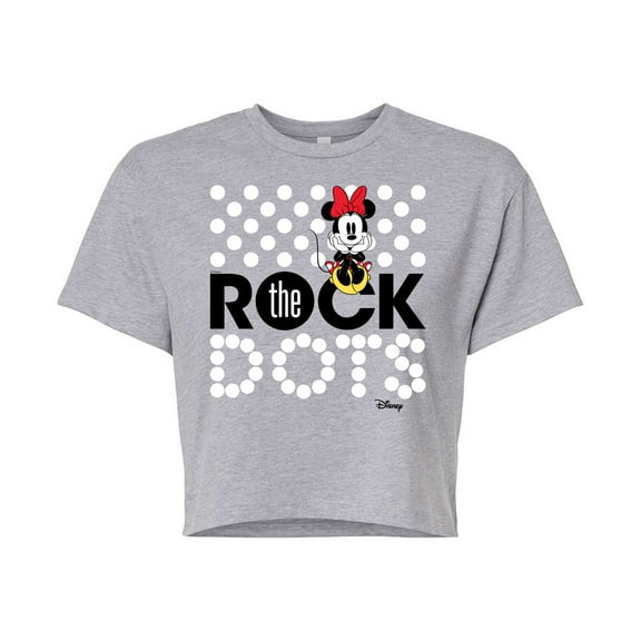Disney - Mickey & Friends - Minnie Mouse - Rock the Dots - Juniors Cropped Cotton Blend T-Shirt