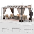 thumbnail image 2 of Gotland 10' × 14' Hardtop Gazebo for Patio,Wall-Mounted Lean to Gazebo Pergola with Sloping Roof and Durable Aluminum Frame,Large Heavy Duty Awnings for Decks,Backyard,Sand, 2 of 9