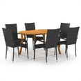 thumbnail image 1 of vidaXL 7 Piece Garden Dining Set Black, 1 of 5