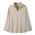 thumbnail image 2 of Blusas y camisas de manga larga con cuello en V para hombre, moda informal, cuello alto, camisa de manga larga, blusa con solapa para hombre, 2 of 4