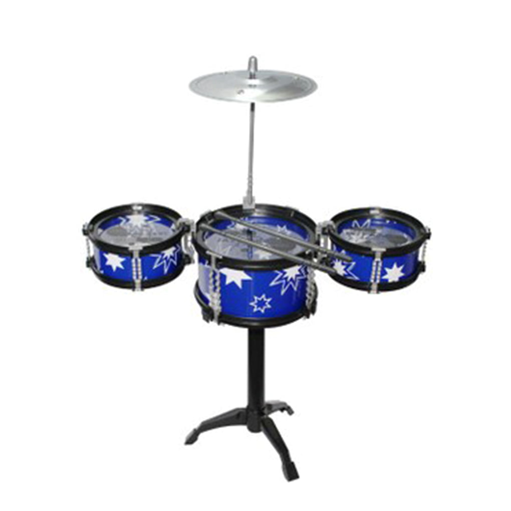 NEW 11pc Kids Boy Girl Drum Set Musical Instrument Toy Playset BLUE 