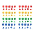 thumbnail image 1 of 80 bloques de formas geométricas, materiales manipulativos matemáticos con diferentes formas, juguetes de aprendizaje, bloques de patrones para útiles, 1 of 10