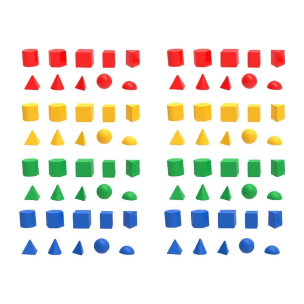 80 bloques de formas geométricas, materiales manipulativos matemáticos con diferentes formas, juguetes de aprendizaje, bloques de patrones para útiles
