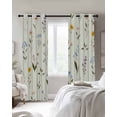 thumbnail image 2 of Spring Floral Blackout Curtains 54 Inch Length 2 Panels Set for Living Room Bedroom, Summer Botanical Sage Green Striped Room Darkening Window Curtains Thermal Insulated Black Out Curtain 52"x54", 2 of 8
