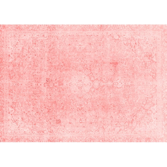 Ahgly Company Indoor Rectangle Abstract Red Modern Area Rugs, 4' x 6'