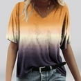 thumbnail image 2 of Summer Tops Viikei Womens Short Sleeve Tops Casual Plus Size Loose Fit Comfy Basic Tee Stylish V-Neck Modern Printing Graphic Tee for Womens Clothes for Spring Summer Women's Fashion T-shirt, 2 of 4