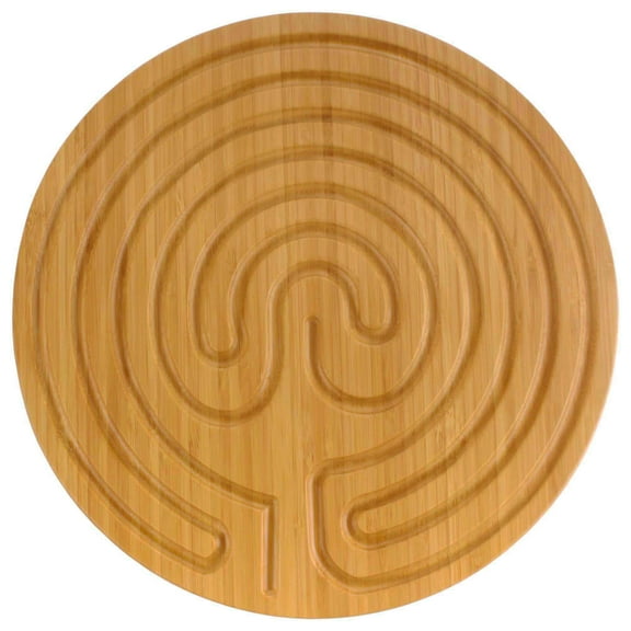 BambooMN Finger Labyrinth for Meditation and Prayer - 12.5" Diameter - 7 Circuit Cretan-Style