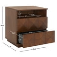 thumbnail image 3 of SAFAVIEH Couture Patty Contemporary Nightstand with 2 Drawers, Walnut, 3 of 14