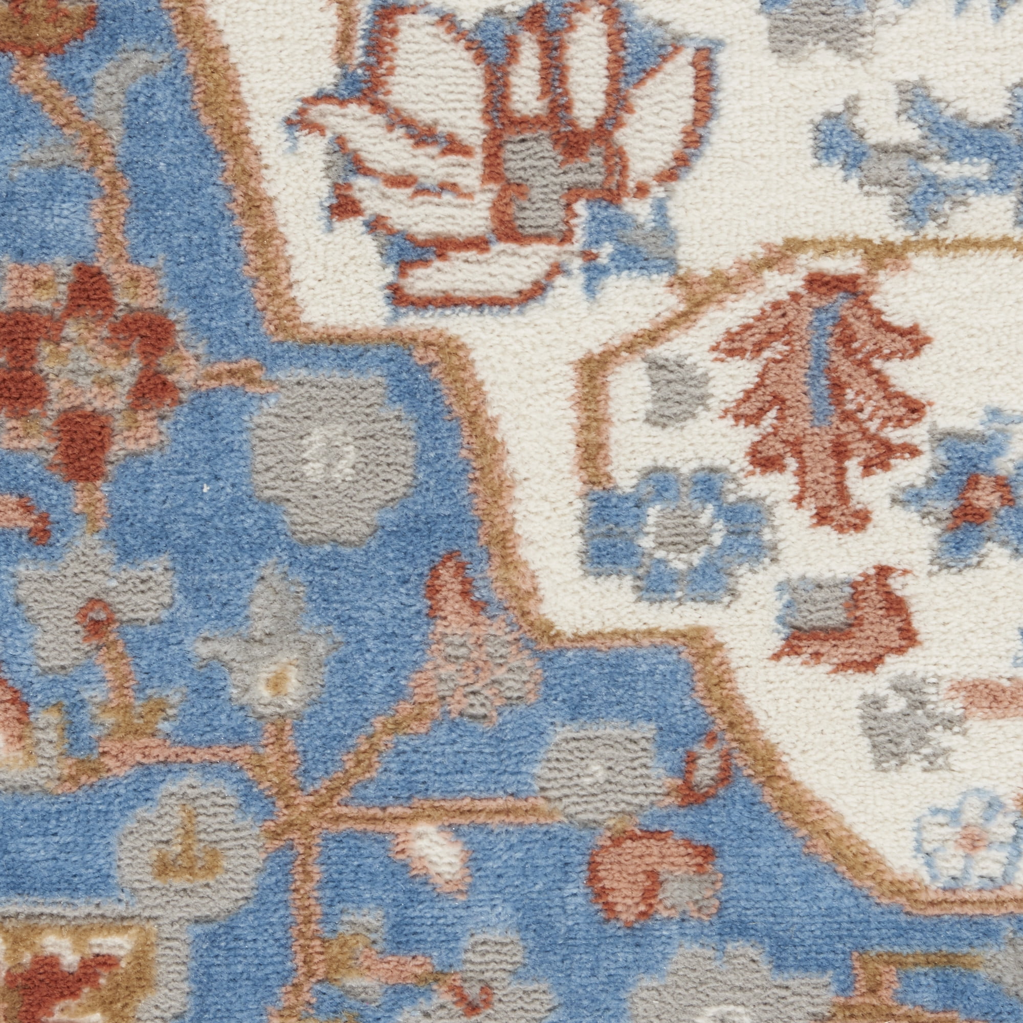Nourison Elation Persian Ivory Blue 9' x 12' Area Rug, (9x12)