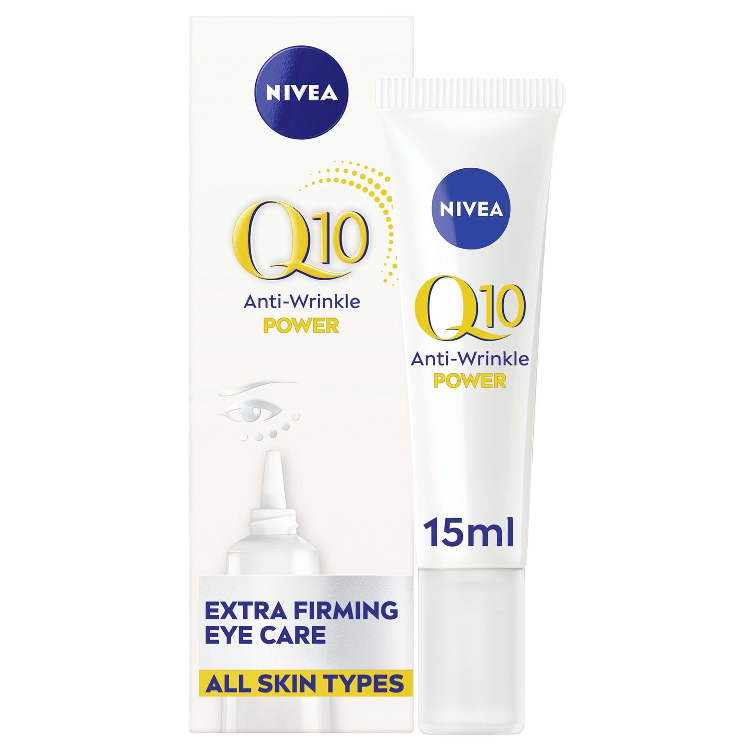 NIVEA Q10 Power Firming Anti-Wrinkle Eye Cream, All Skin Types, Perfume Free