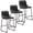 Black, variant on RTVR 24" Bar Stools Set of 3 with Back, Faux Leather for Home Kitchen Yellow