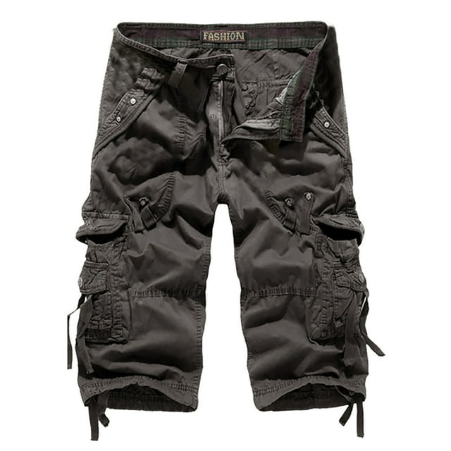DPTALR Men's Plus Size Cargo Shorts Multi-Pockets Relaxed Summer Beach Shorts Pants