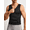 black, variant on Men's Waist Trainer Vest, Neoprene-Polyester Double Belt Compression Shirt, Sweat Enhancer Workout Gear, Abdominal Support Slimming Wear, Black