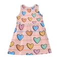thumbnail image 3 of Girls Dress Lots Of Love Sleeveless Dress for Girls Hem A-Line Casual Sundress, 3 of 7
