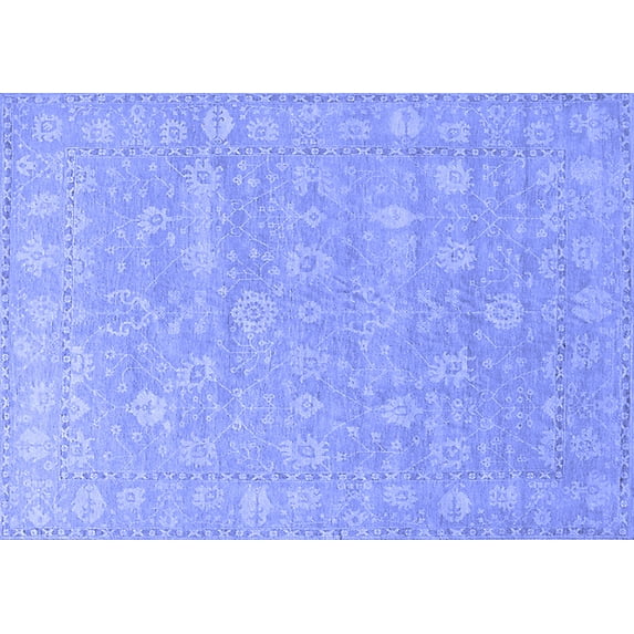 Ahgly Company Indoor Rectangle Oriental Blue Traditional Area Rugs, 6' x 9'