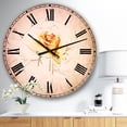 thumbnail image 2 of Designart 'Yellow Rose Sketch on White Back' Traditional Wall Clock, 2 of 3