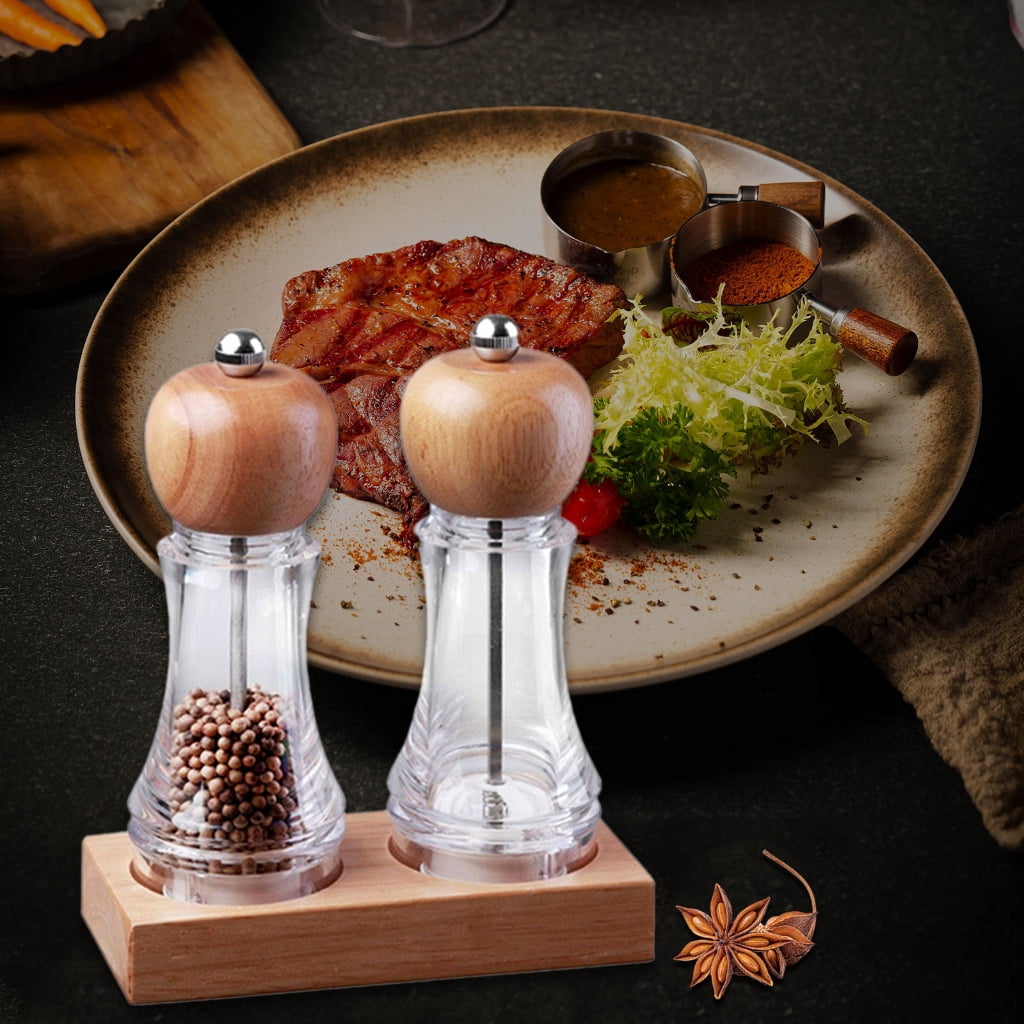 Manual Wood Peppers Grinder Refillable Manual Salts Grinder Peppers Mill Grinder with Adjustable Coarse Easy to