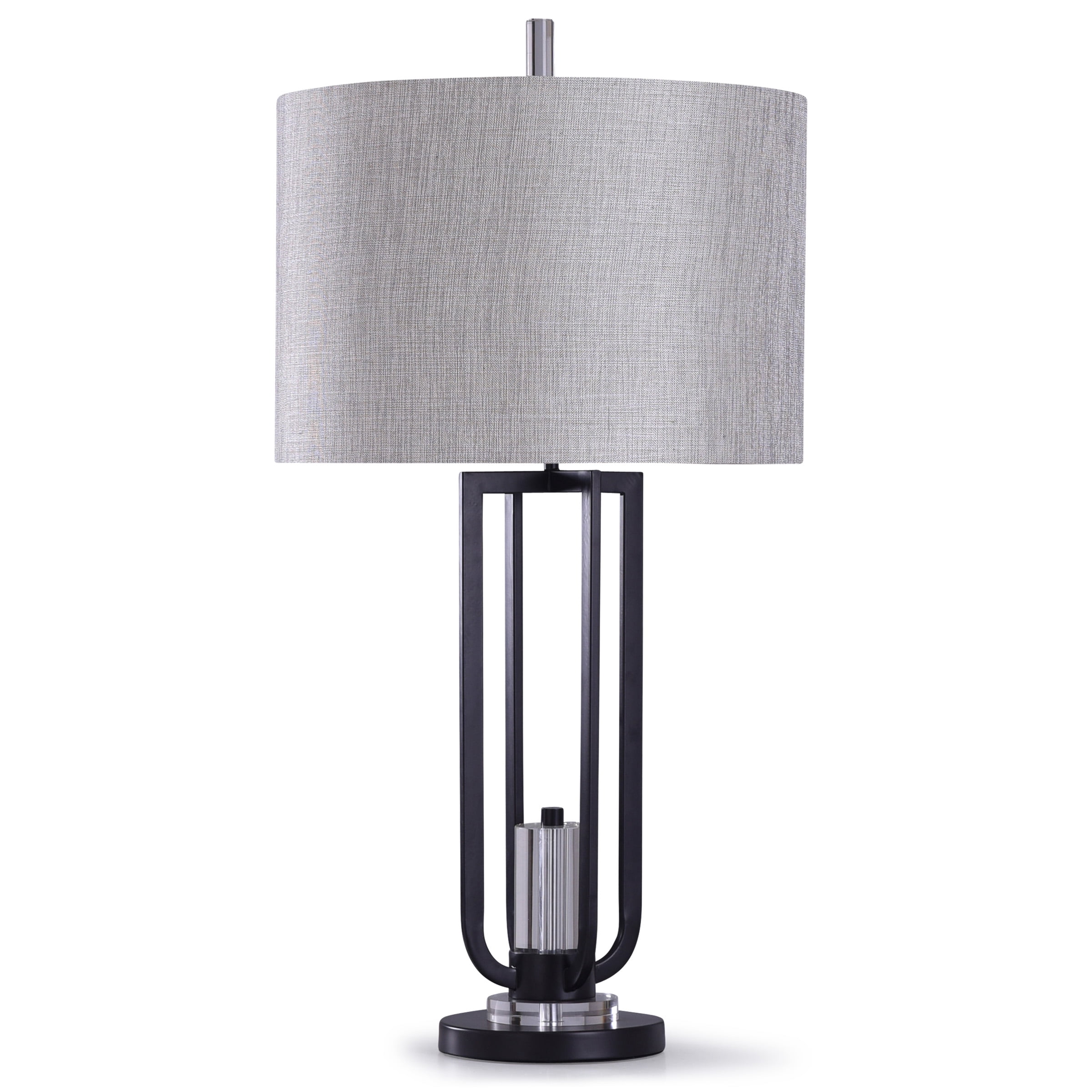 Haslemere Black Open Cradle Framed Table Lamp with Crystal Detail and ...