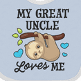 thumbnail image 4 of Inktastic My Great Uncle Loves Me with Sloth and Hearts Boys or Girls Baby Bib, 4 of 4