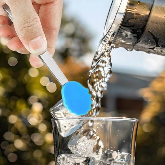 RuiJiao Mini Tongs for Sugar Cube Ice, Stainless Steel Silicone Clamps, Clamp Stainless Steel Food Clip Silicone Head