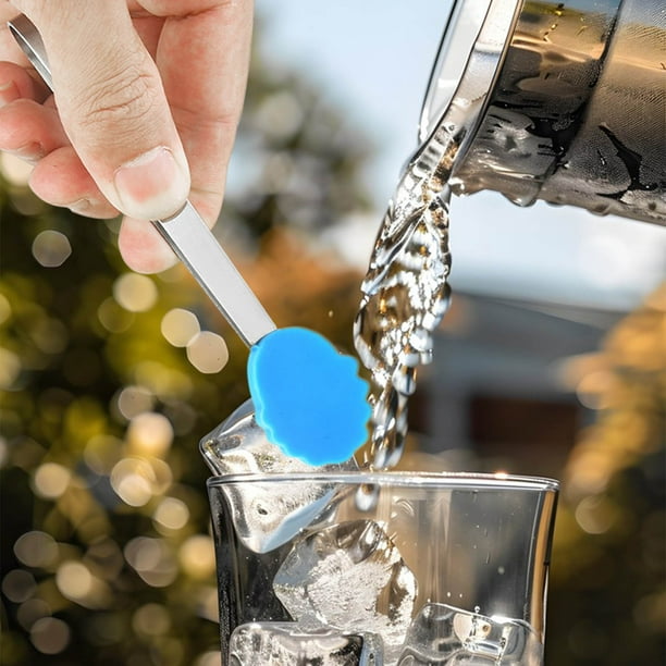 Pinzas de silicona de acero inoxidable para minicubitos de hielo, cubitos de café, pinzas para alimentos, pinzas para hielo