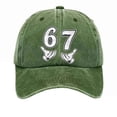 thumbnail image 4 of WKSCLPAI 67 Meme Vintage Washed Baseball Cap, Adjustable Unisex Graphic Dad Hat for Casual Wear & Street Style, 4 of 6