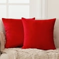 thumbnail image 3 of Deconovo Decorative Throw Pillow Covers 16x16 Red Velvet Holiday Pillow Cover Soft Cushion Covers for Sofa, 16"x 16", Red, 2 Pack, 3 of 9