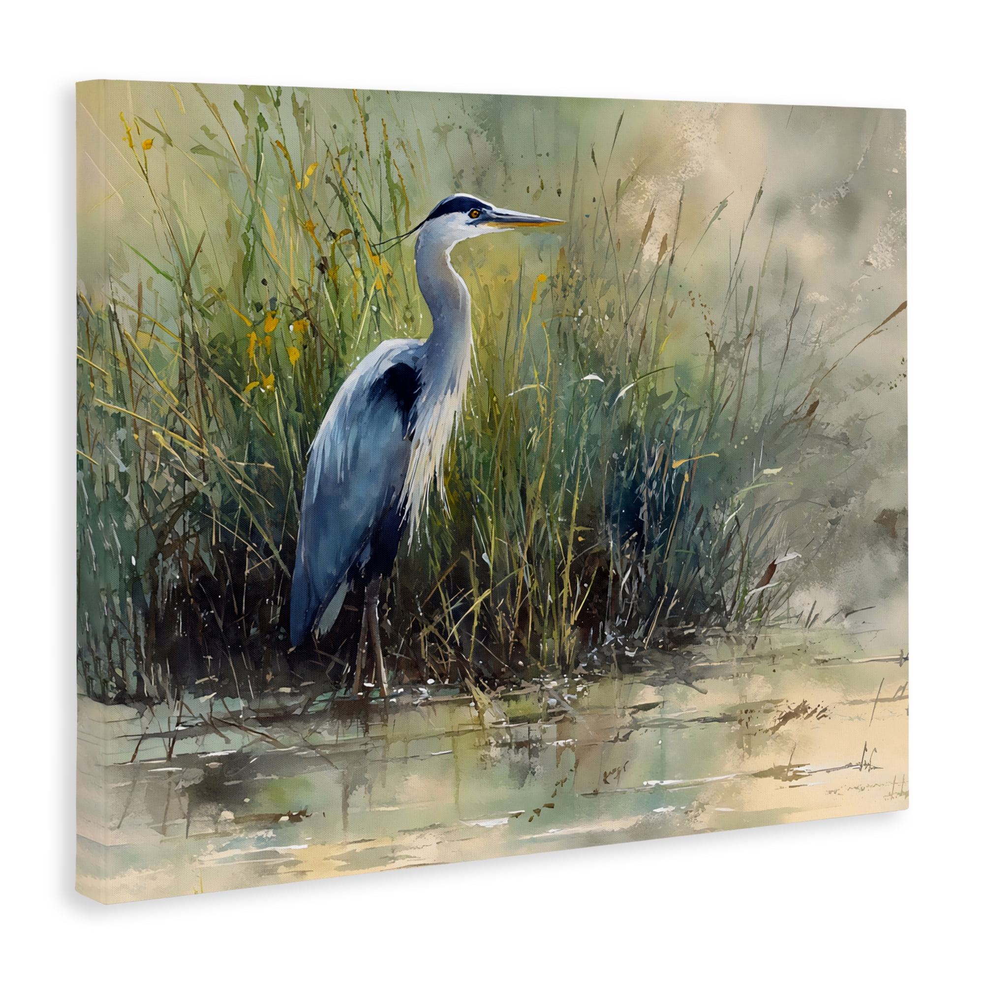 Stupell Industries Heron In The Grass Canvas Wall Art, design by Franklyn Gregory
